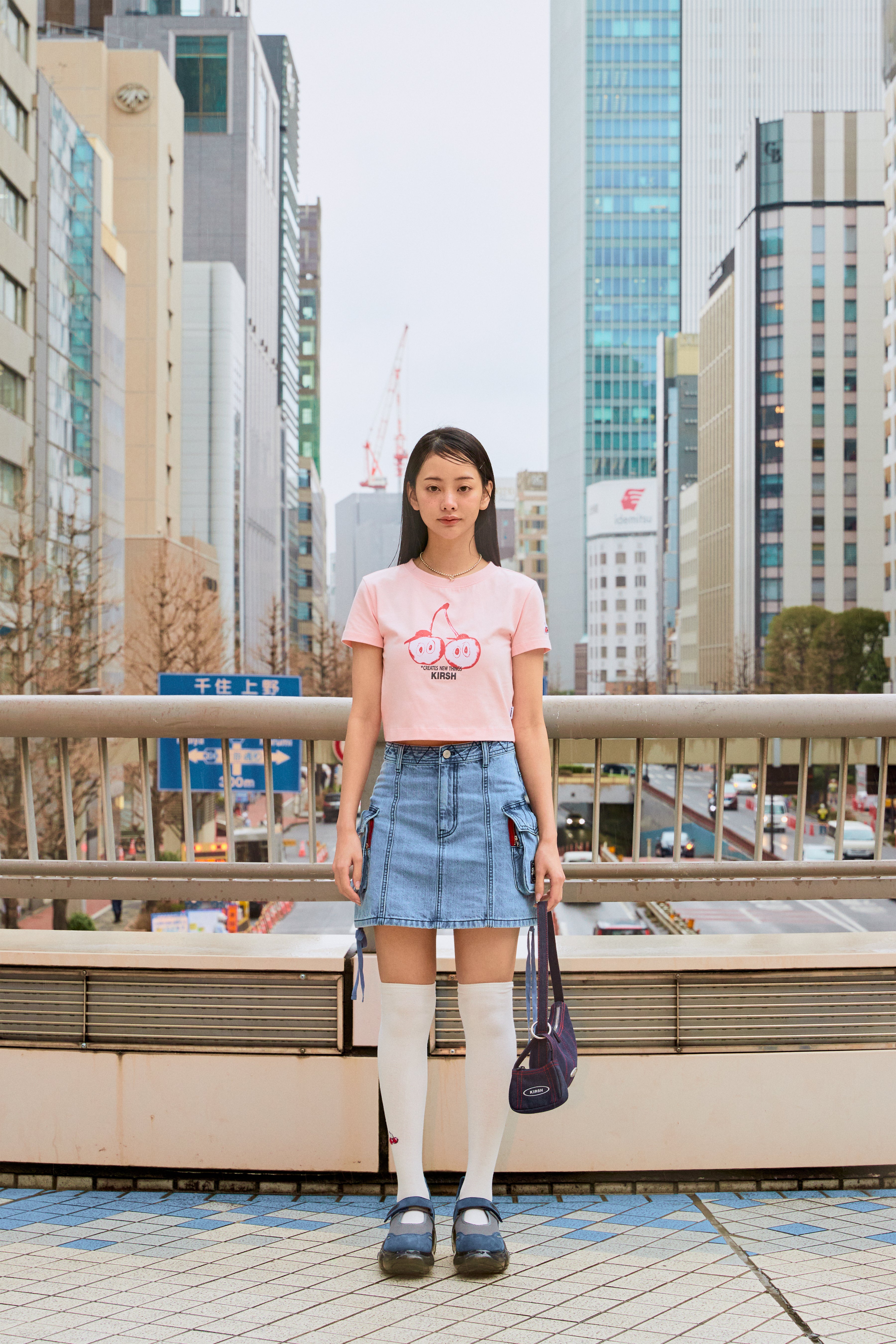 【日本限定】KIRSH X TOKYO ビックチェリークロップTシャツ【サーモン】