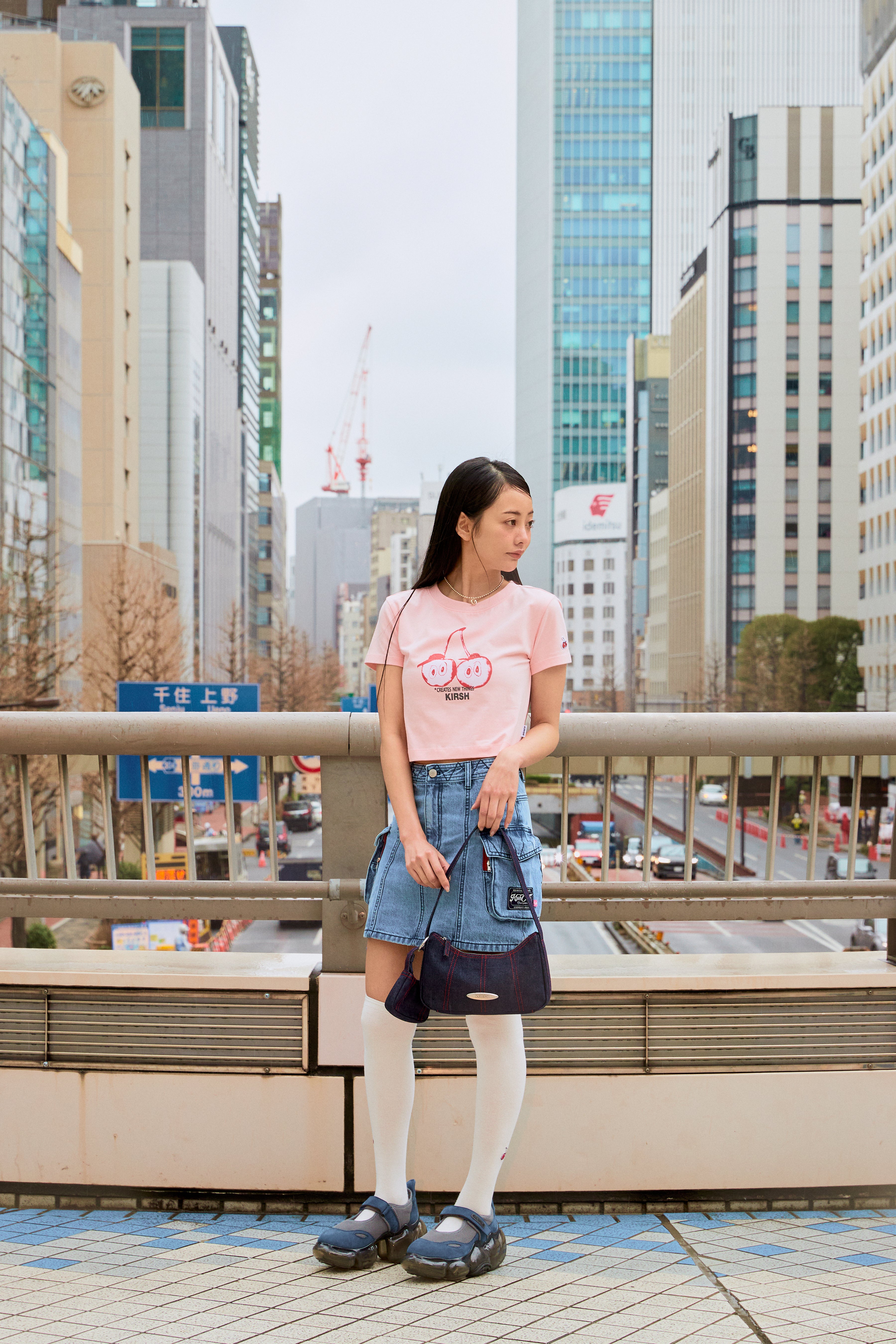 【日本限定】KIRSH X TOKYO ビックチェリークロップTシャツ【サーモン】