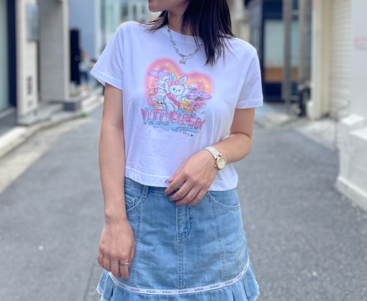 【日本限定】ウィッティバニートクロップTシャツ【ホワイト】