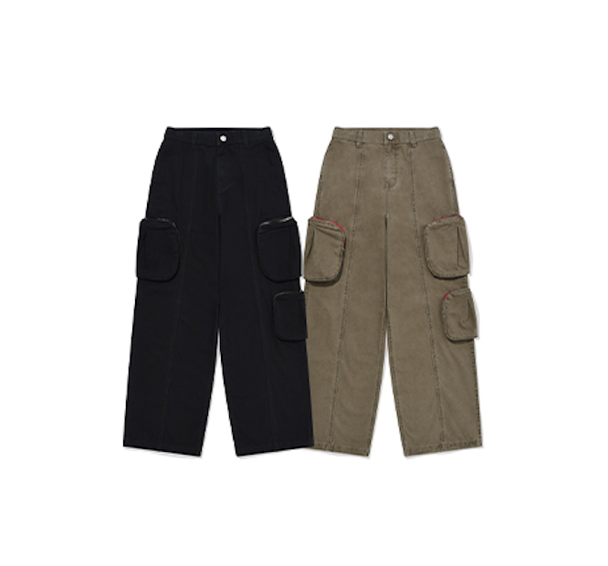 ピグメント フロントライン ポイントカーゴパンツ【チャコール】