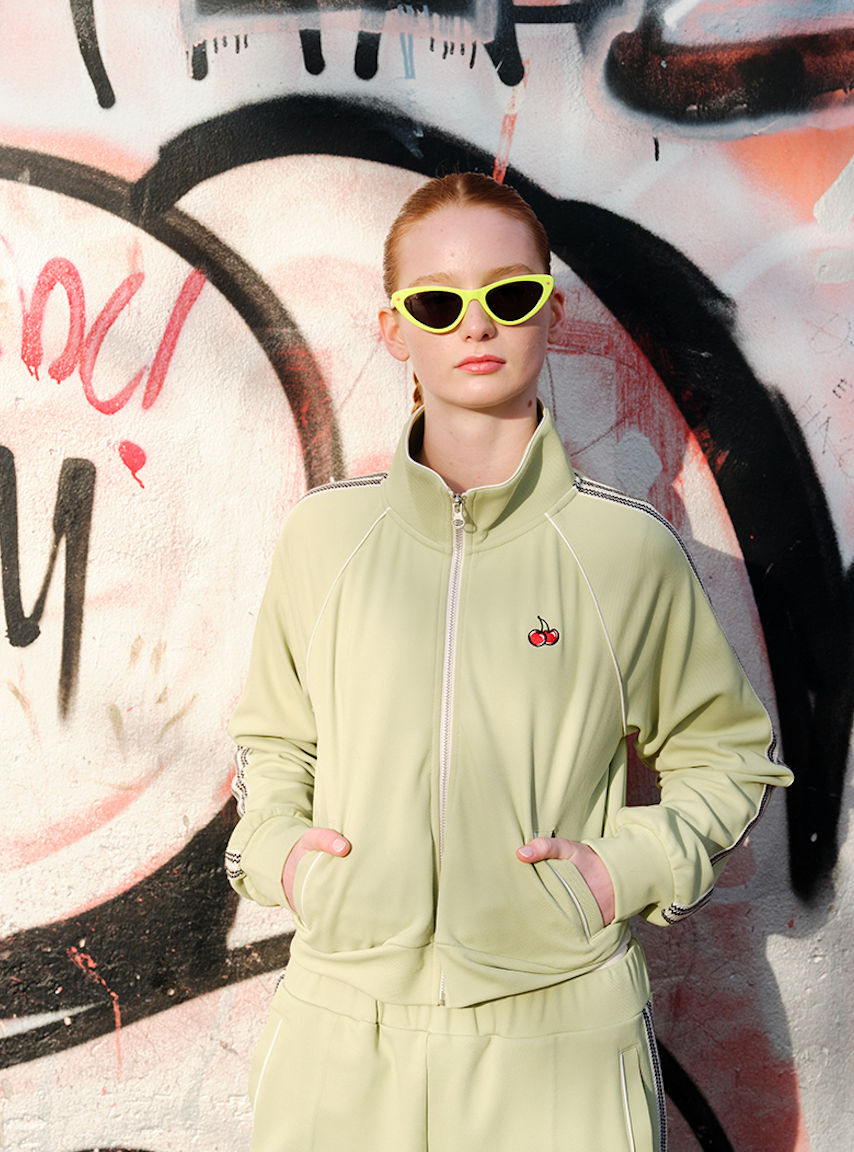 チェリーレーストラッククロップジャンパー【ライム】