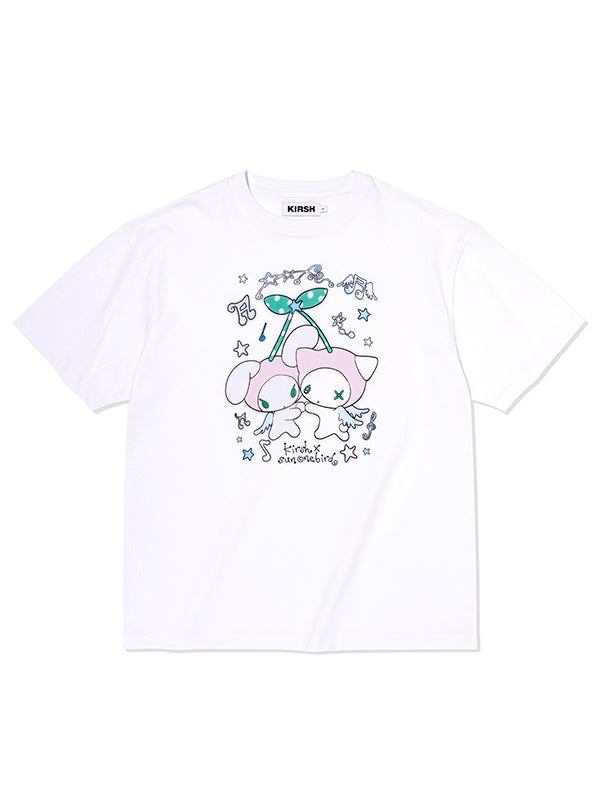 KIRSH X SUNONEBIRD ラビットチェリールーズフィット Tシャツ【ホワイト】