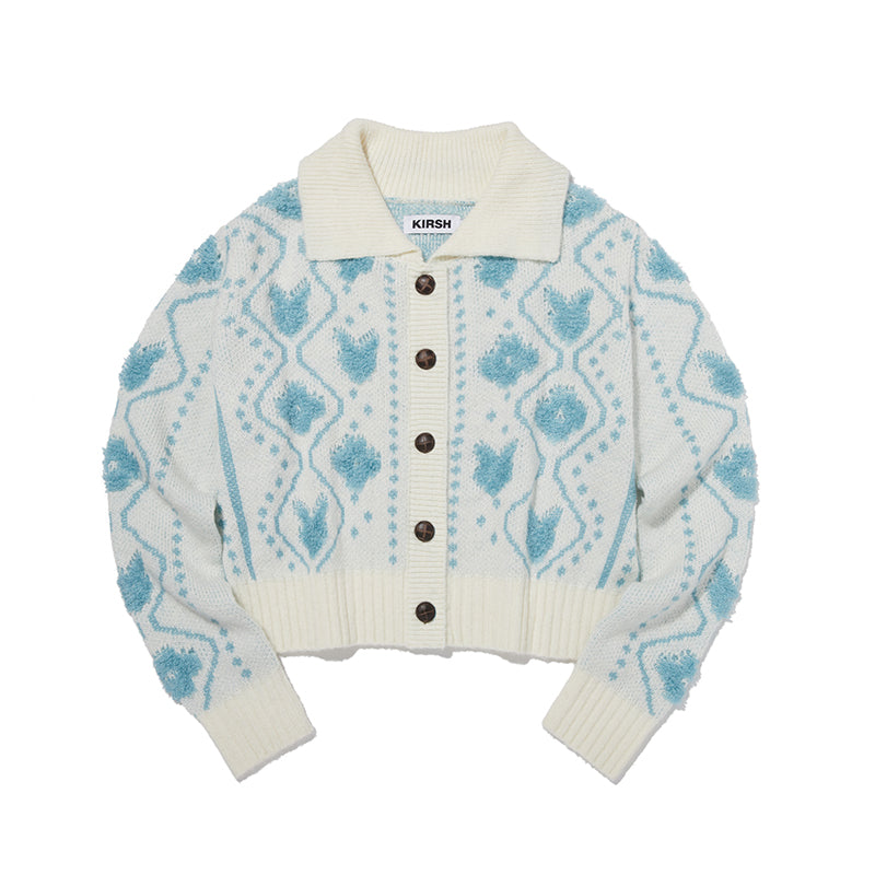 ウィッティバニージャガードカーディガン【アイボリー】
