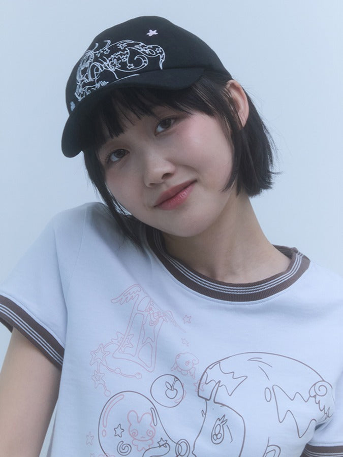 KIRSH X SUNONEBIRD エンブロイダリー ボールキャップ【ブラック】