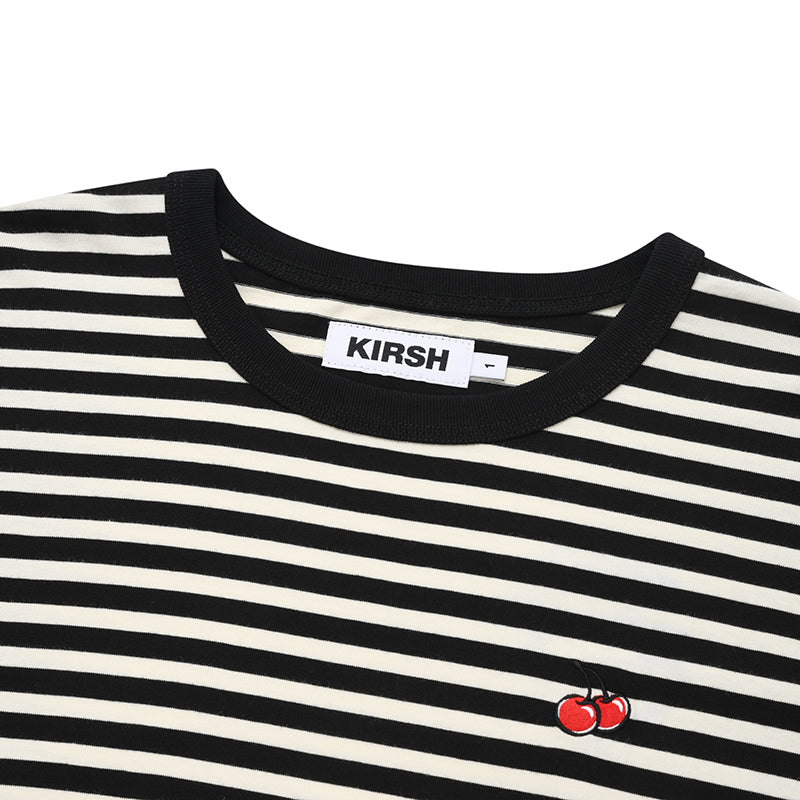 チェリーストライプロングスリーブTシャツ【レッド】
