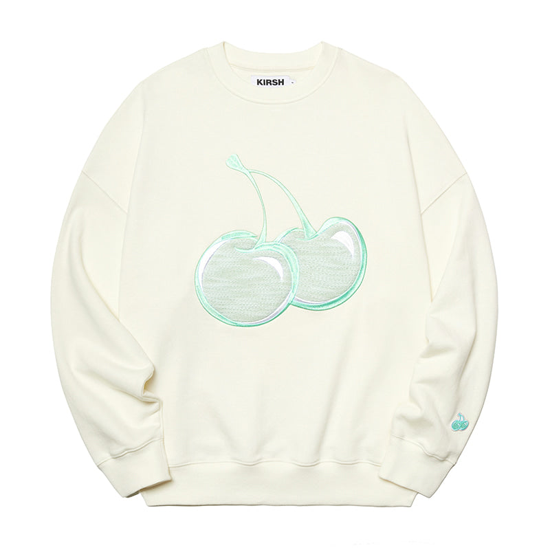 KNIT BIG CHERRY SWEATSHIRT【IVORY】