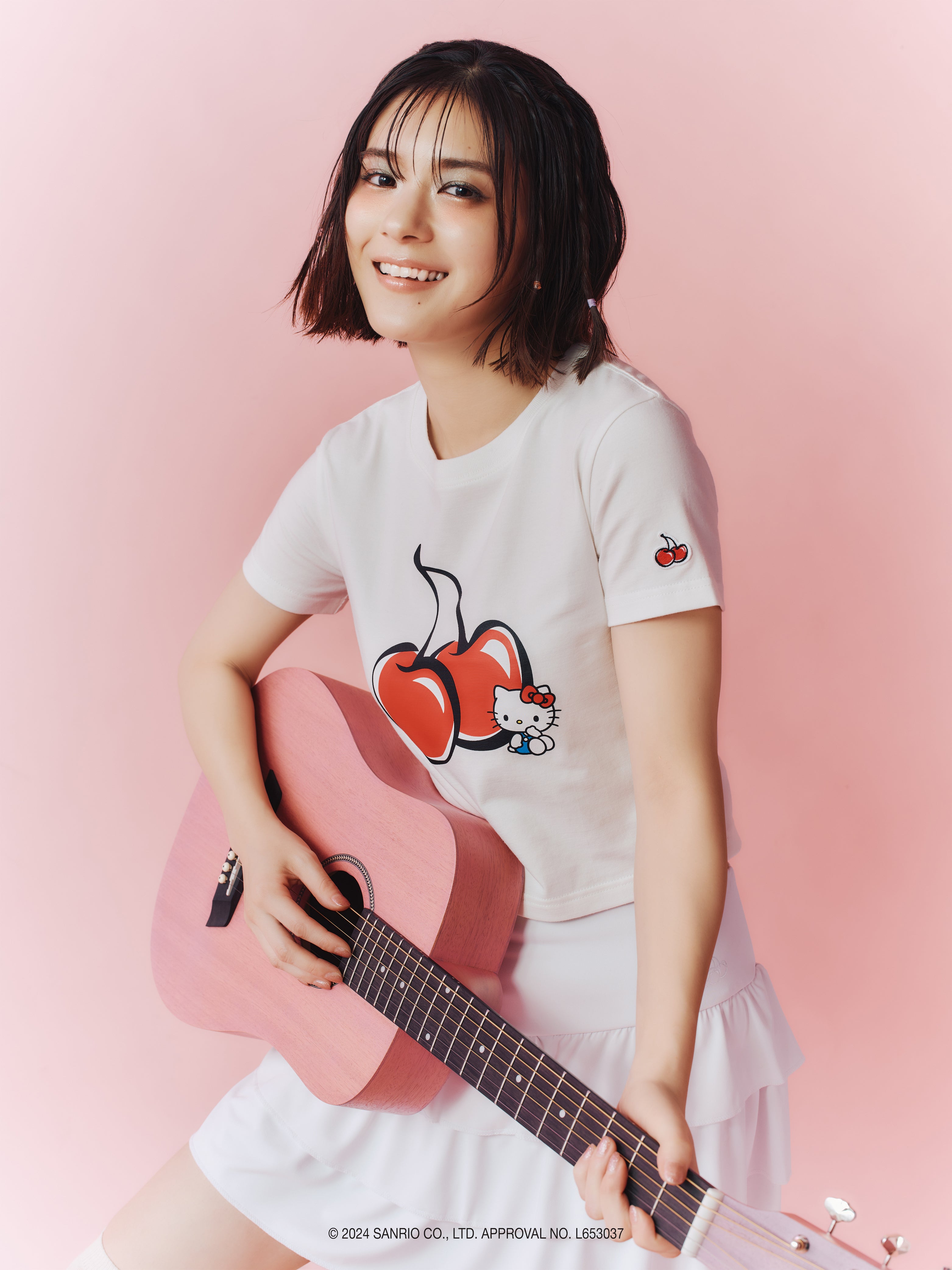 【KIRSH X HELLO KITTY】チェリークロップTシャツ【サーモン】
