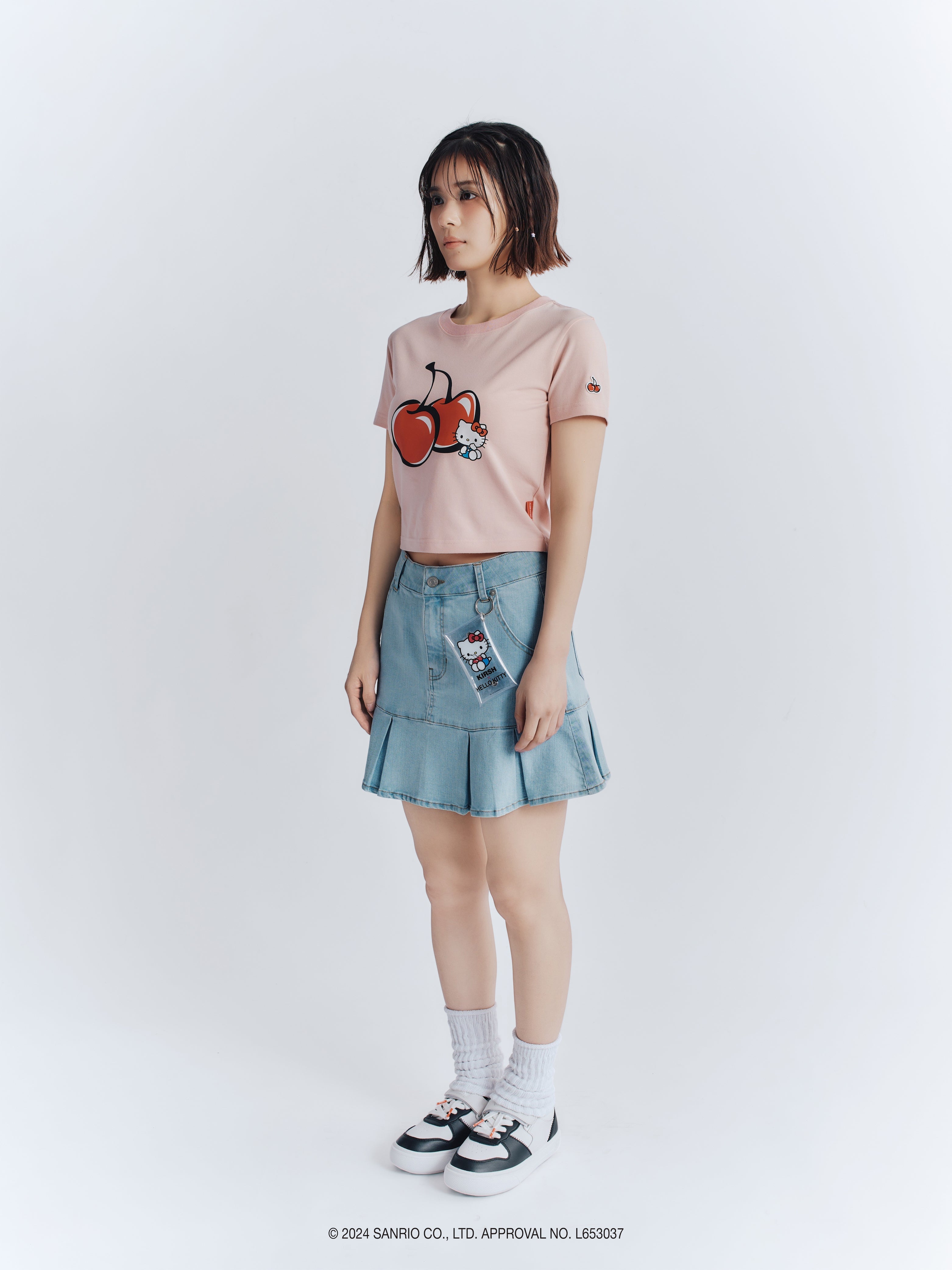 【KIRSH X HELLO KITTY】チェリークロップTシャツ【サーモン】