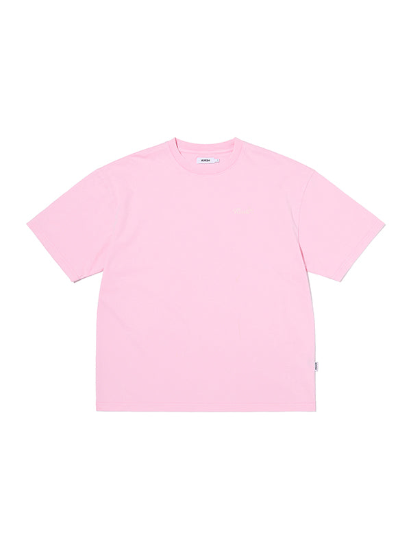 ワーディングルーズフィットピグメントTシャツ【ピンク】
