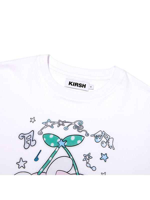 KIRSH X SUNONEBIRD ラビットチェリールーズフィット Tシャツ【ホワイト】