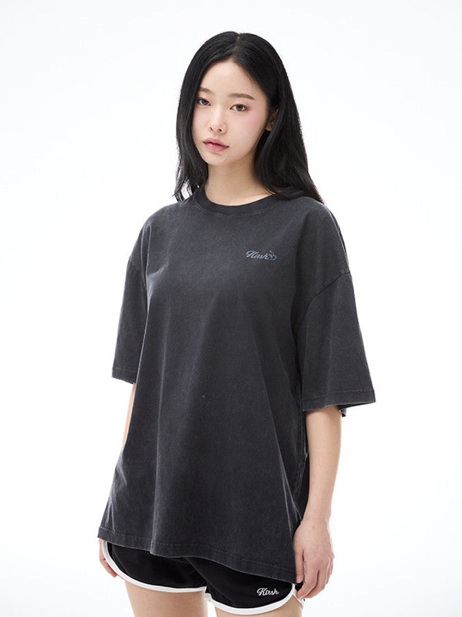 ワーディングルーズフィットピグメントTシャツ【ブラック】