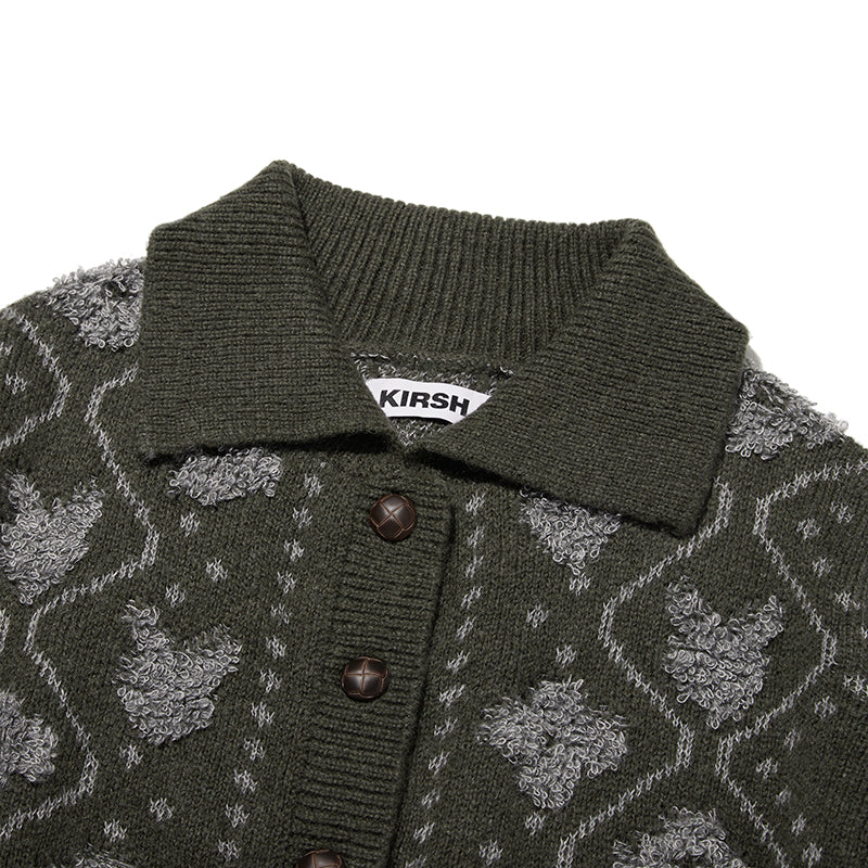 ウィッティバニージャガードカーディガン【チャコール】