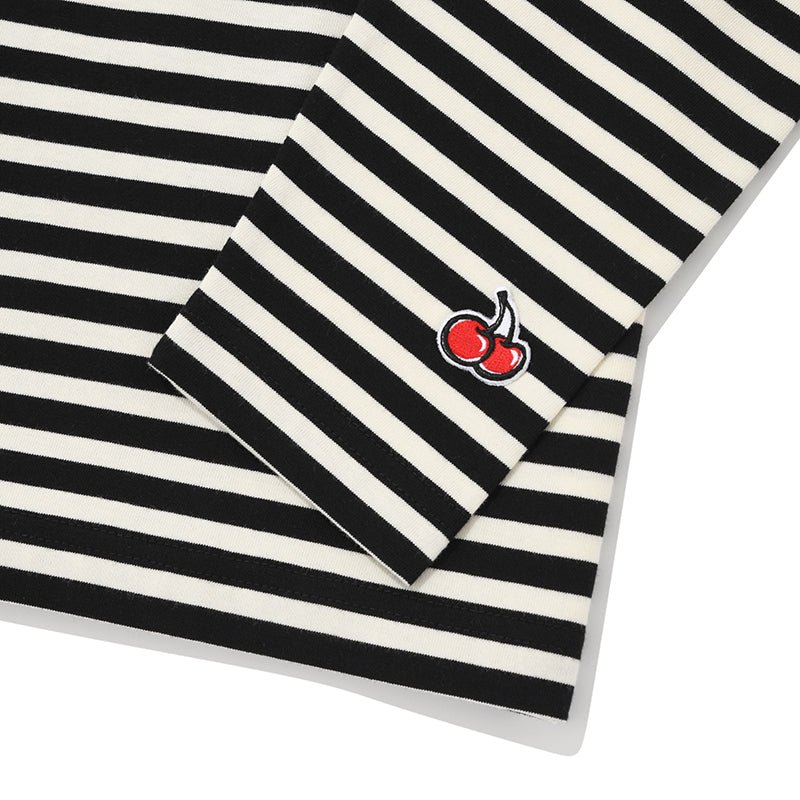 チェリーストライプロングスリーブTシャツ【レッド】