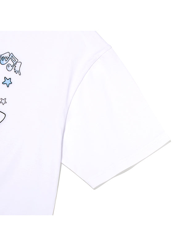 KIRSH X SUNONEBIRD ラビットチェリールーズフィット Tシャツ【ホワイト】