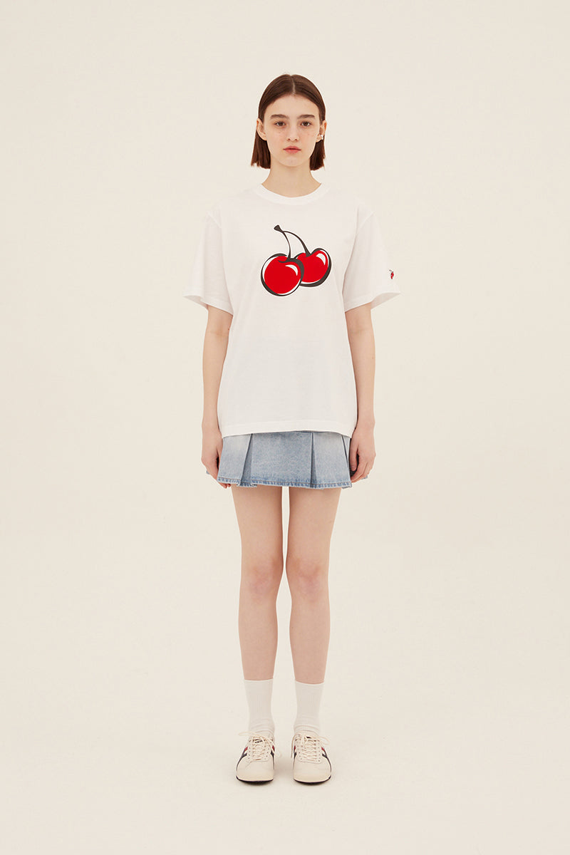 ビックチェリーTシャツ【ホワイト】