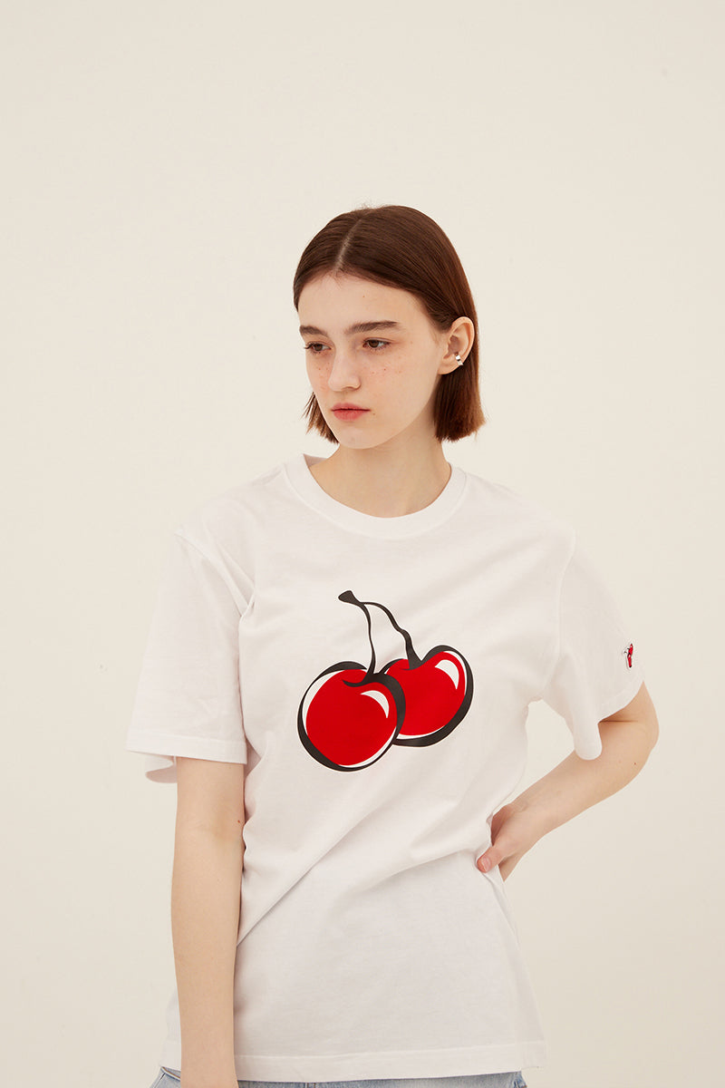 ビックチェリーTシャツ【ホワイト】