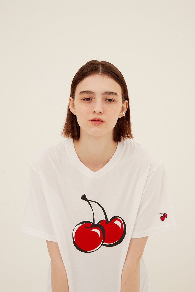 ビックチェリーTシャツ【ホワイト】