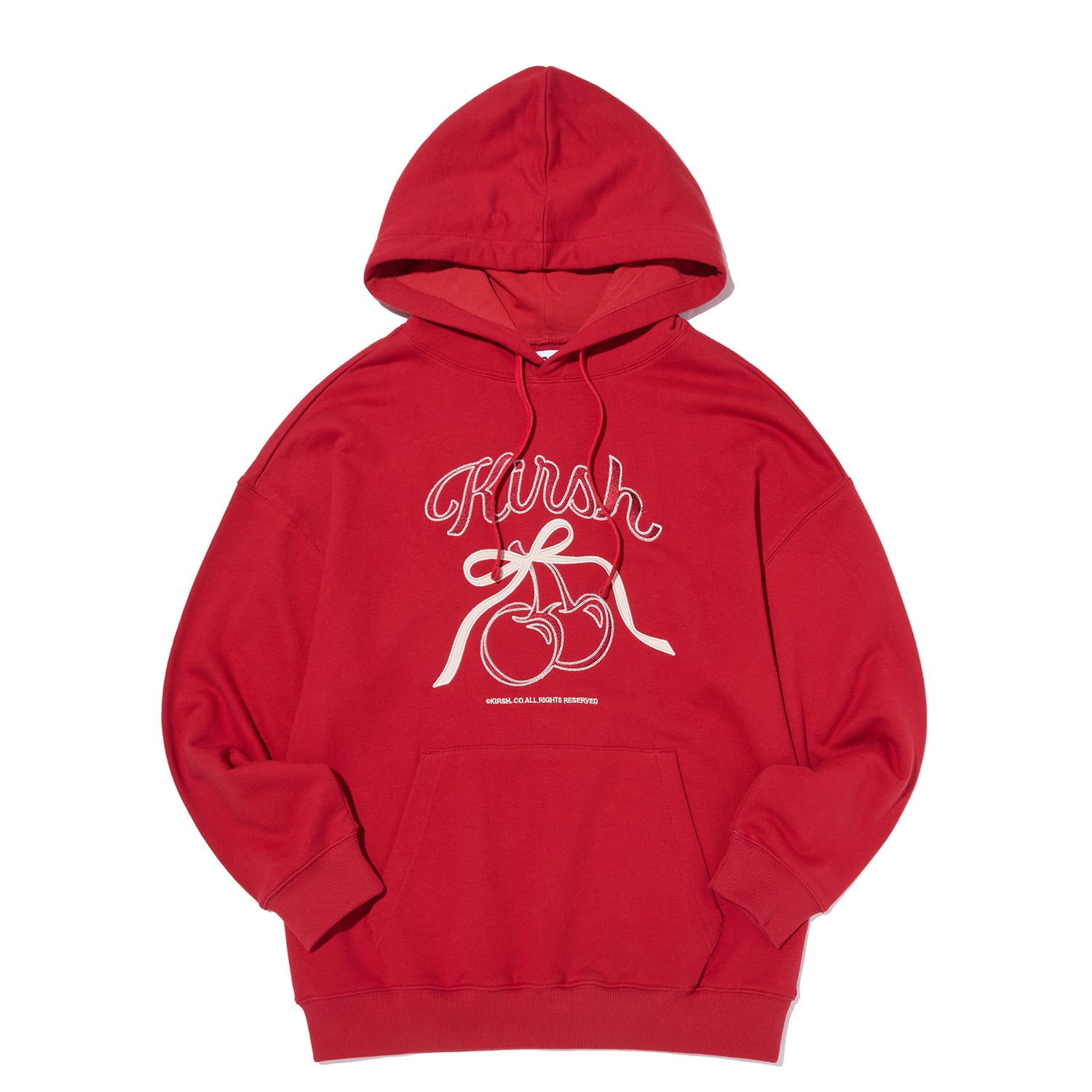 リボンアップリケルーズフィットフーディ【レッド】