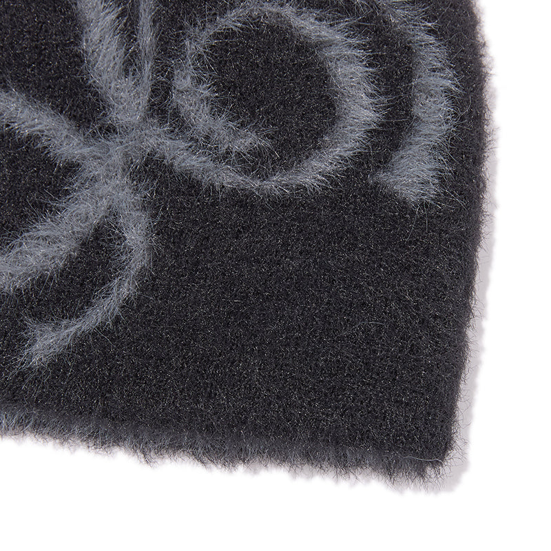 リボンチェリーモヘアビーニー【ブラック】