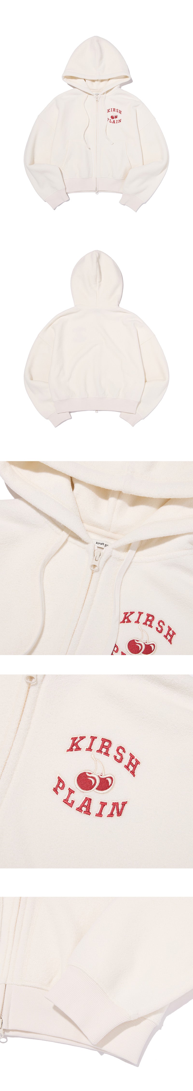 アーチチェリーテリークロップジップアップフーディ【ピンク】