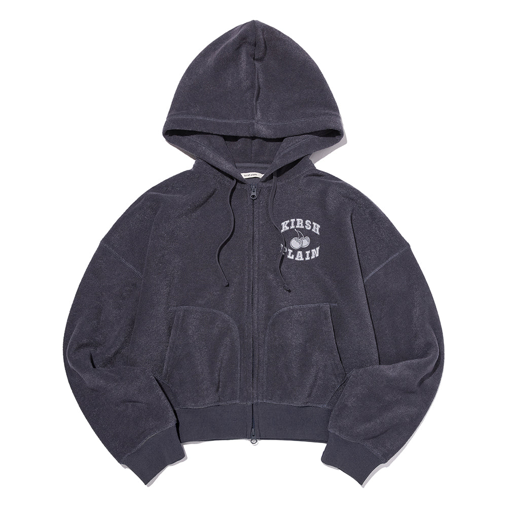 アーチチェリーテリークロップジップアップフーディ【ダークネイビー】