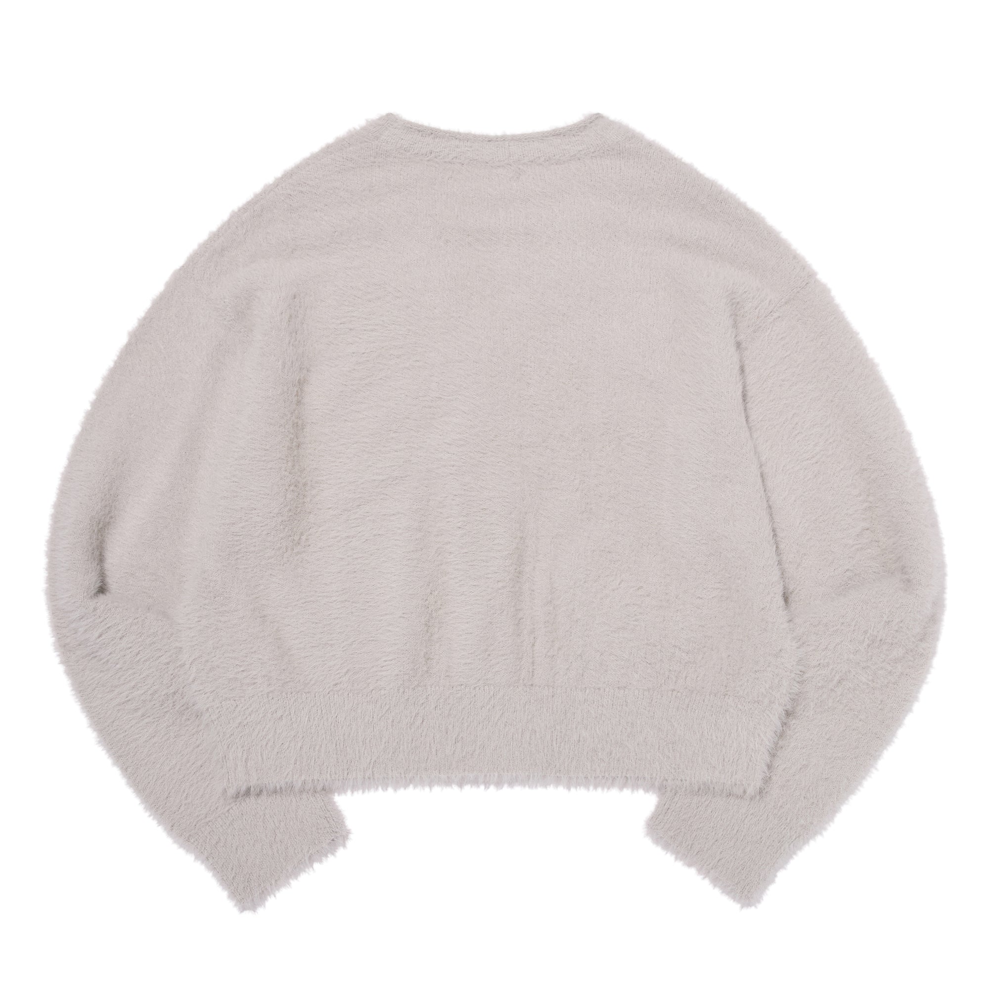 リボンチェリールーズフィットヘアリーカーディガン【ライトグレー】