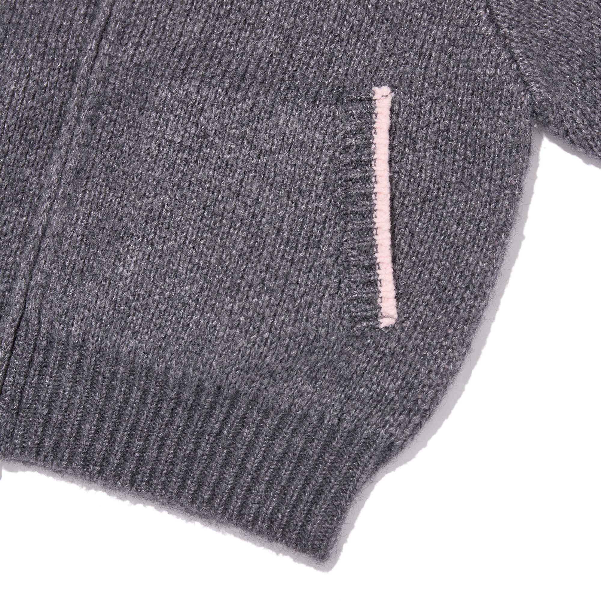 リボンチェリールーズフィットニットジップアップ【ダークグレー】