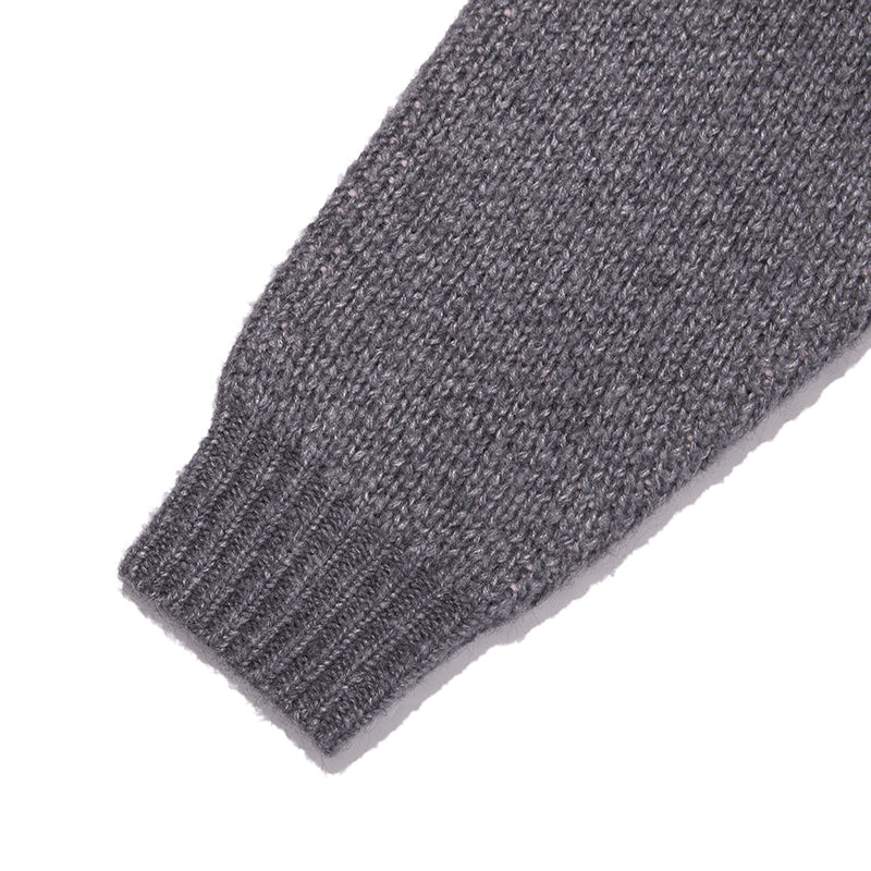 リボンチェリールーズフィットニットジップアップ【ダークグレー】