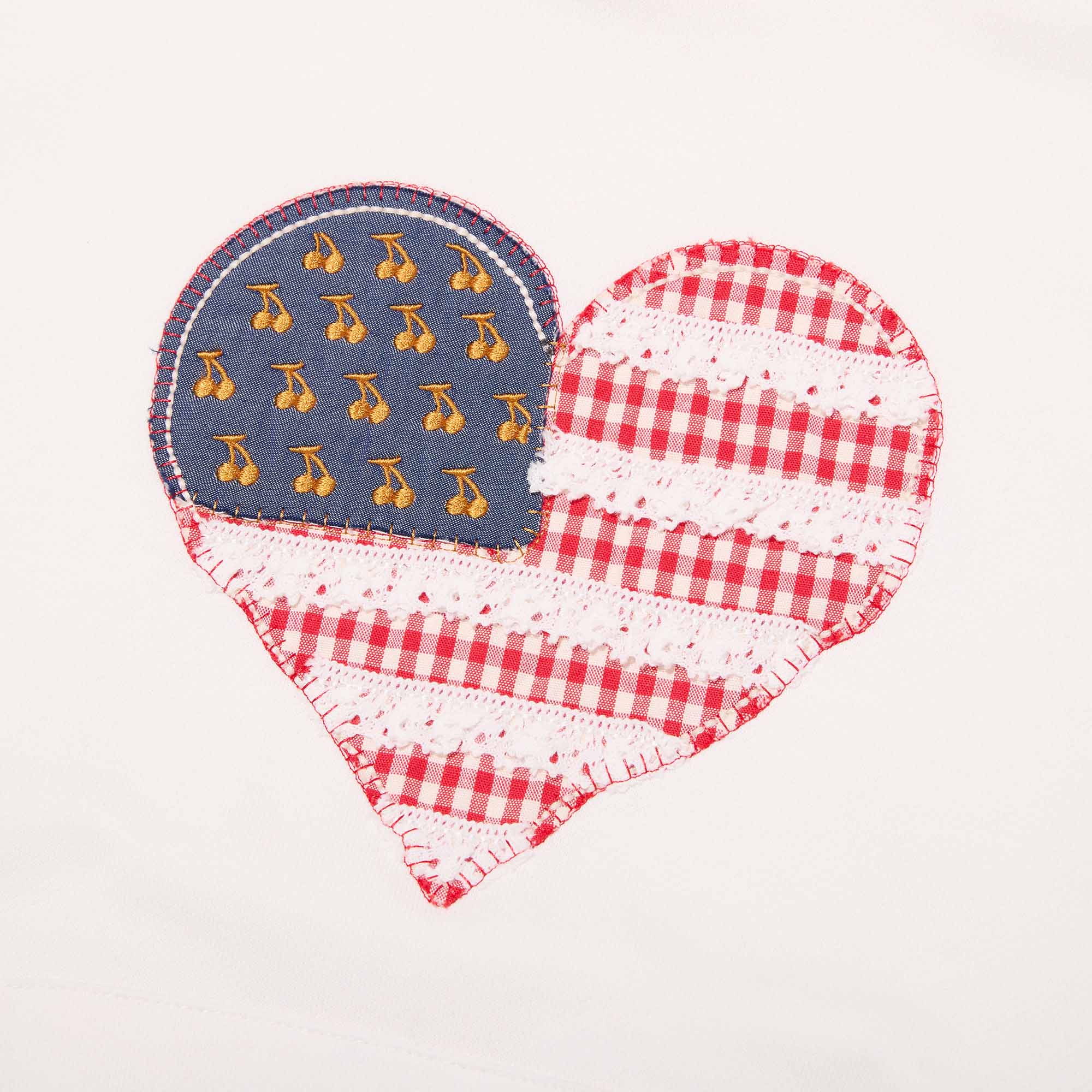 USAチェリー&ハートアップリケクロップドフーディー【スカイ】