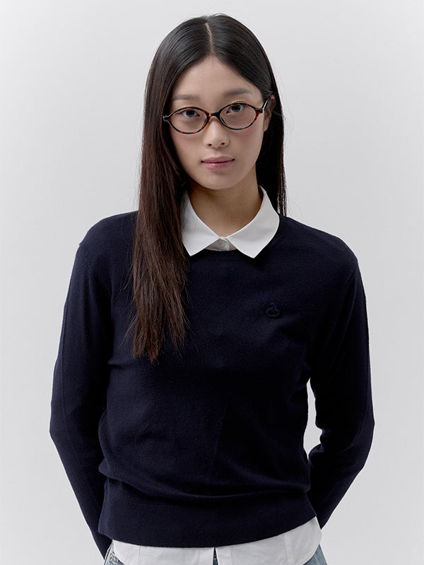 スモールチェリースタンダードフィットニット【ネイビー】