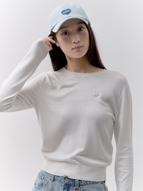 スモールチェリースタンダードフィットニット【ホワイト】