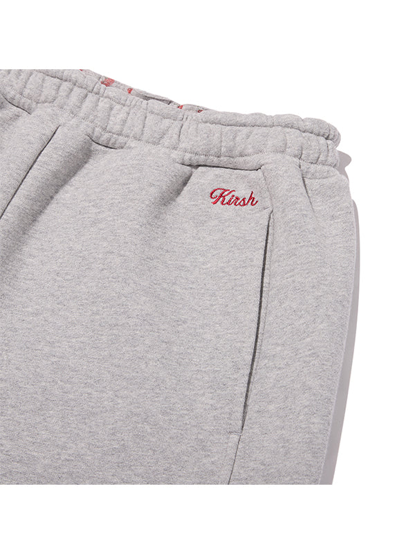 チェリーグラフィックルーズフィットスウェットパンツ【メランジグレー】