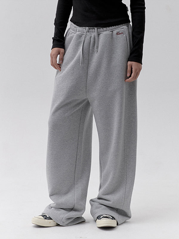 チェリーグラフィックルーズフィットスウェットパンツ【メランジグレー】