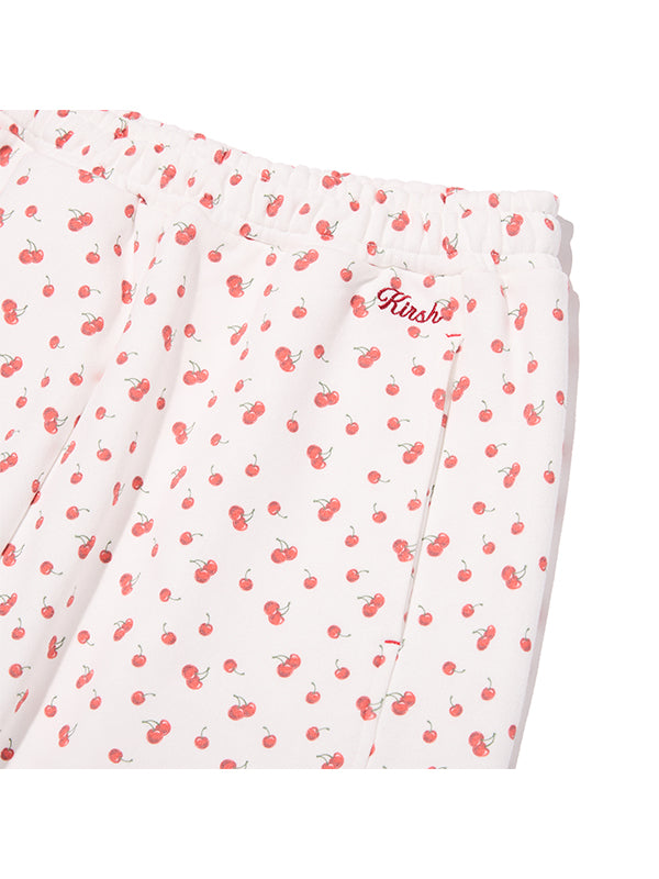 チェリーグラフィックルーズフィットスウェットパンツ【メランジグレー】