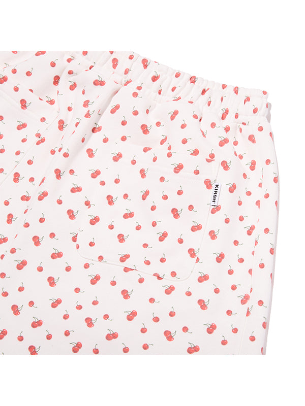 チェリーグラフィックルーズフィットスウェットパンツ【メランジグレー】