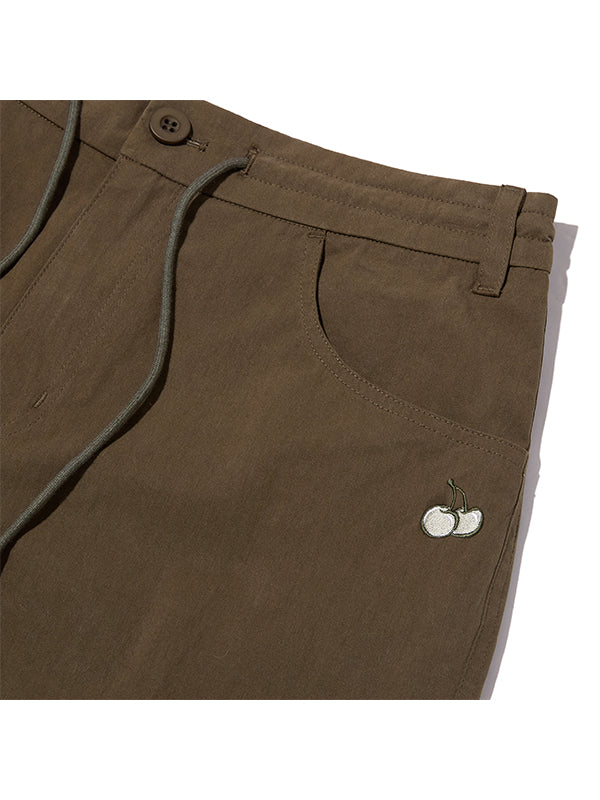 プレーンナイロンカーゴパンツ【カーキ】