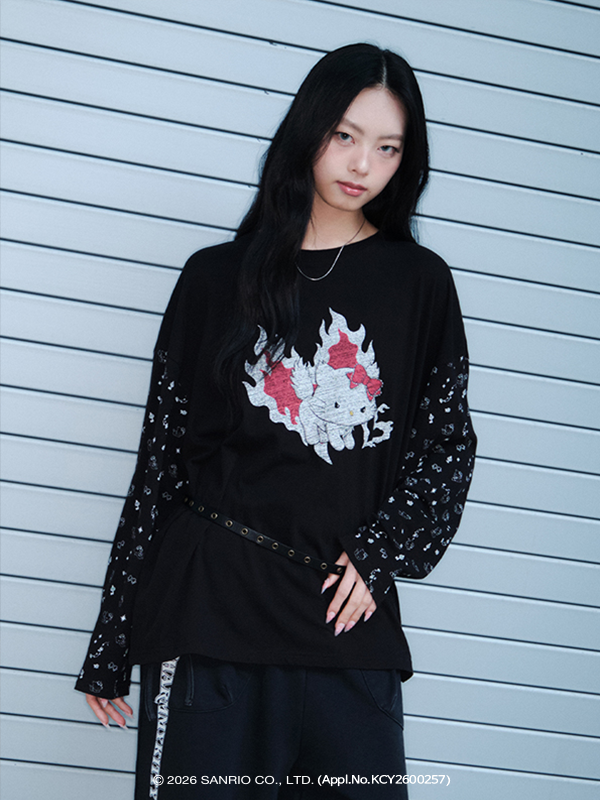 KIRSH X CHARMMYKITTY グラフィックルーズフィットロングスリーブ