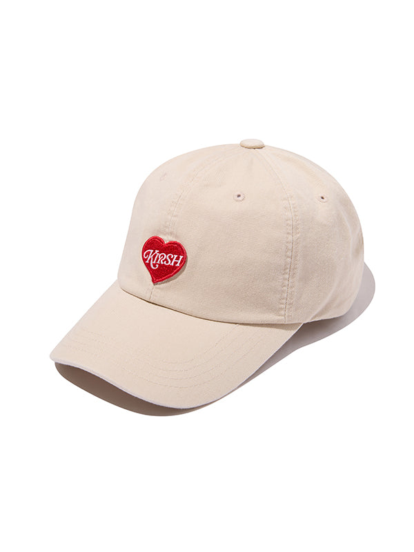 ハートパッチボールキャップ【ベージュ】