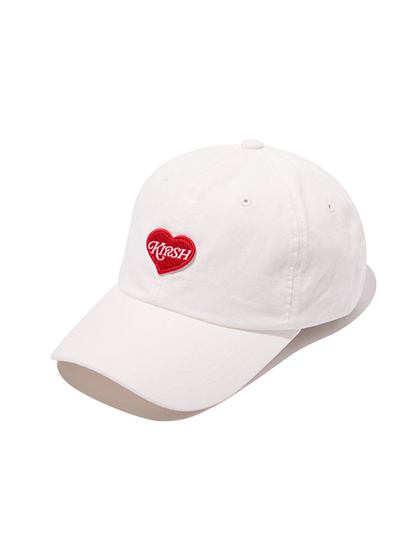 ハートパッチボールキャップ【ホワイト】