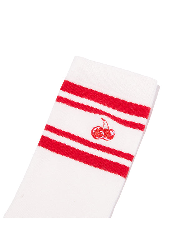 カラーブロックチェリーソックス【イエロー】