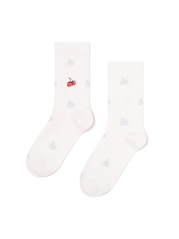オールオーバーチェリーソックス【ホワイト】