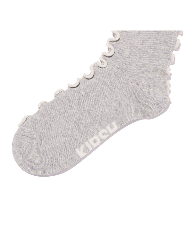 チェリーポイント刺繍ソックス【グレー】