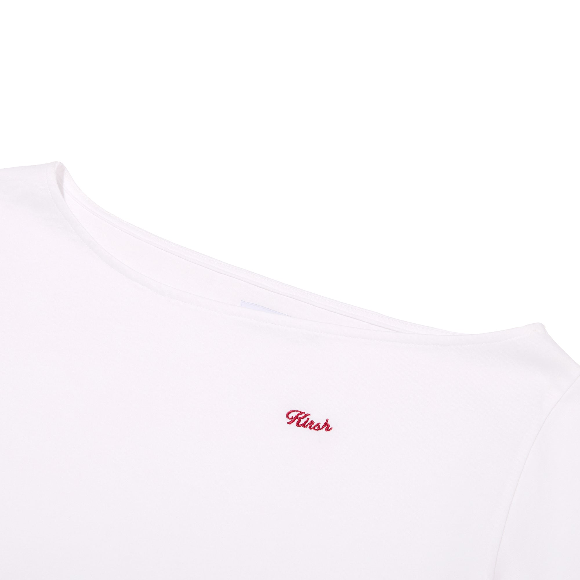 ハーフ オフショルダーウエスト ストリングTシャツ【チャコール】