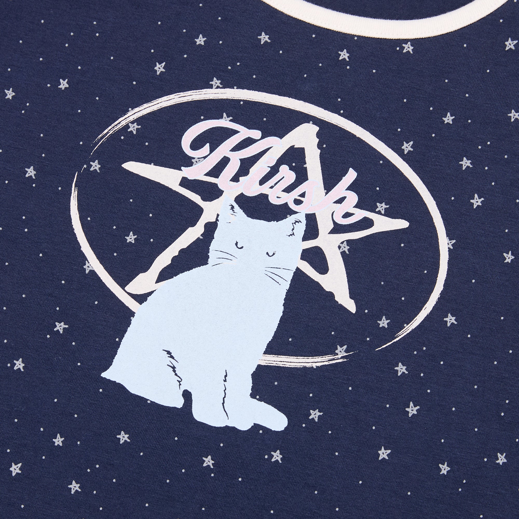 オールオーバープリントユーネックリンガーTシャツ【グリーン】