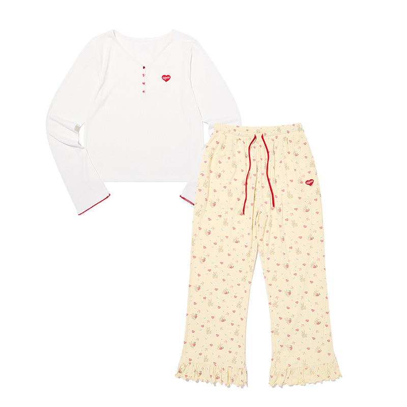 KIRSH メロウロングパジャマセット【イエロー】