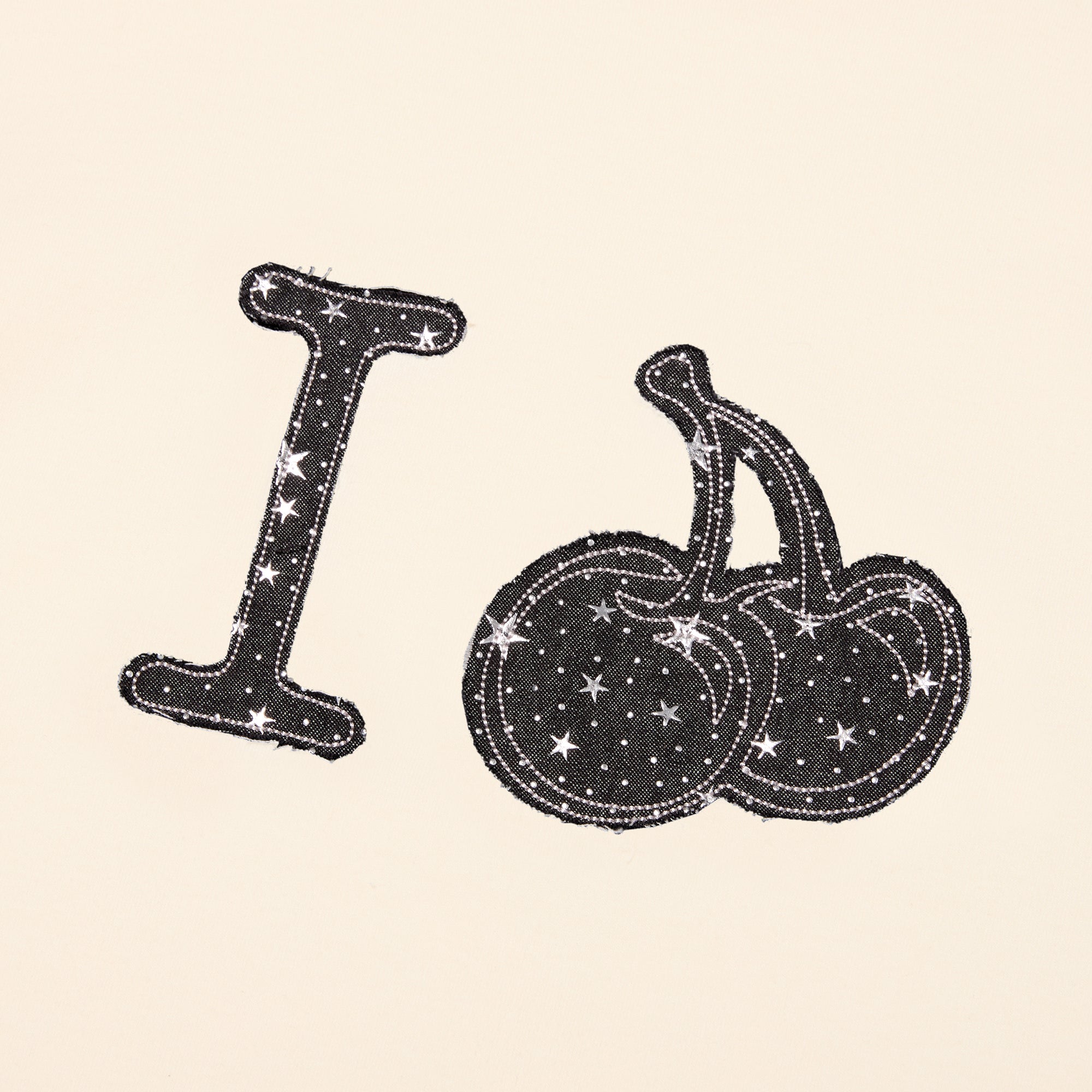 I LOVE KIRSH デニムアップリケ半袖Tシャツ【イエロー】