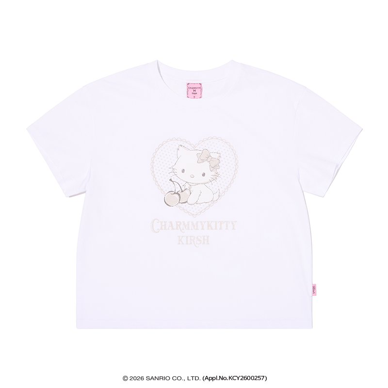 KIRSH X CHARMMYKITTY ピグメントセミクロップTシャツ【チャコール】