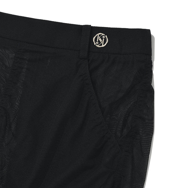 コレクションシースルーミディスカート【ブラック】