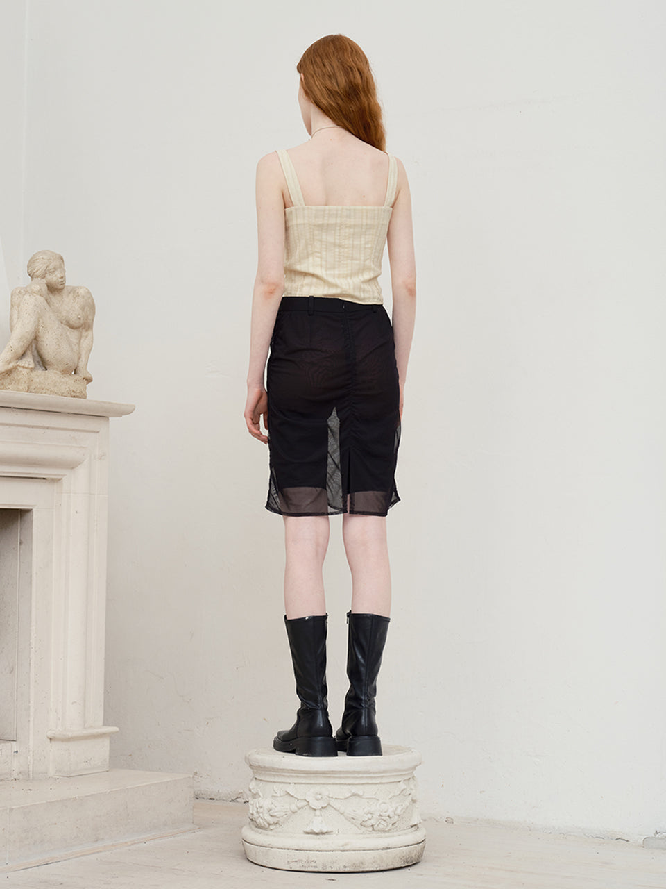 コレクションシースルーミディスカート【ブラック】