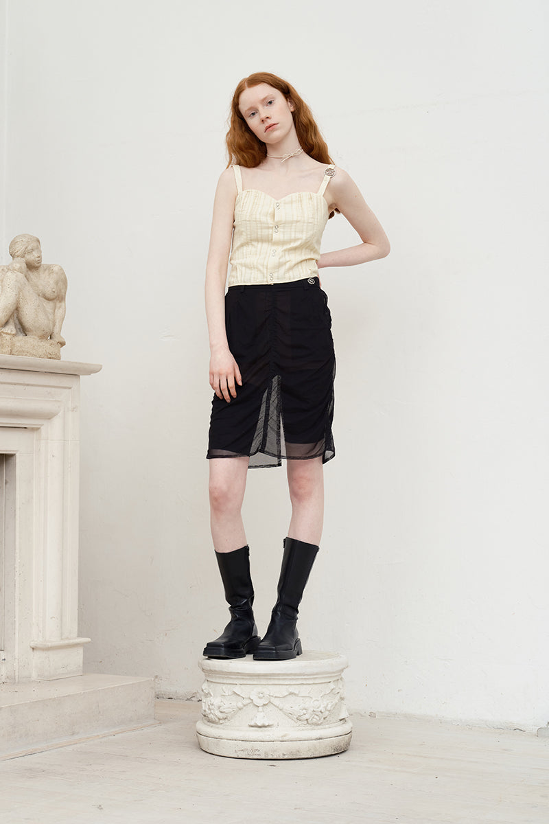 コレクションシースルーミディスカート【ブラック】